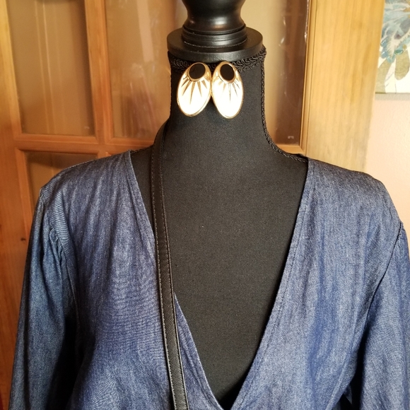 (((SOLD)))loquii Romper Plus Size 20 Denim Shorts Wrap NWT - Picture 3 of 5